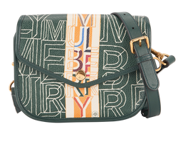 Typography Mini Satchel, Canvas, Green/Yellow, MIV, DB/S, 3*